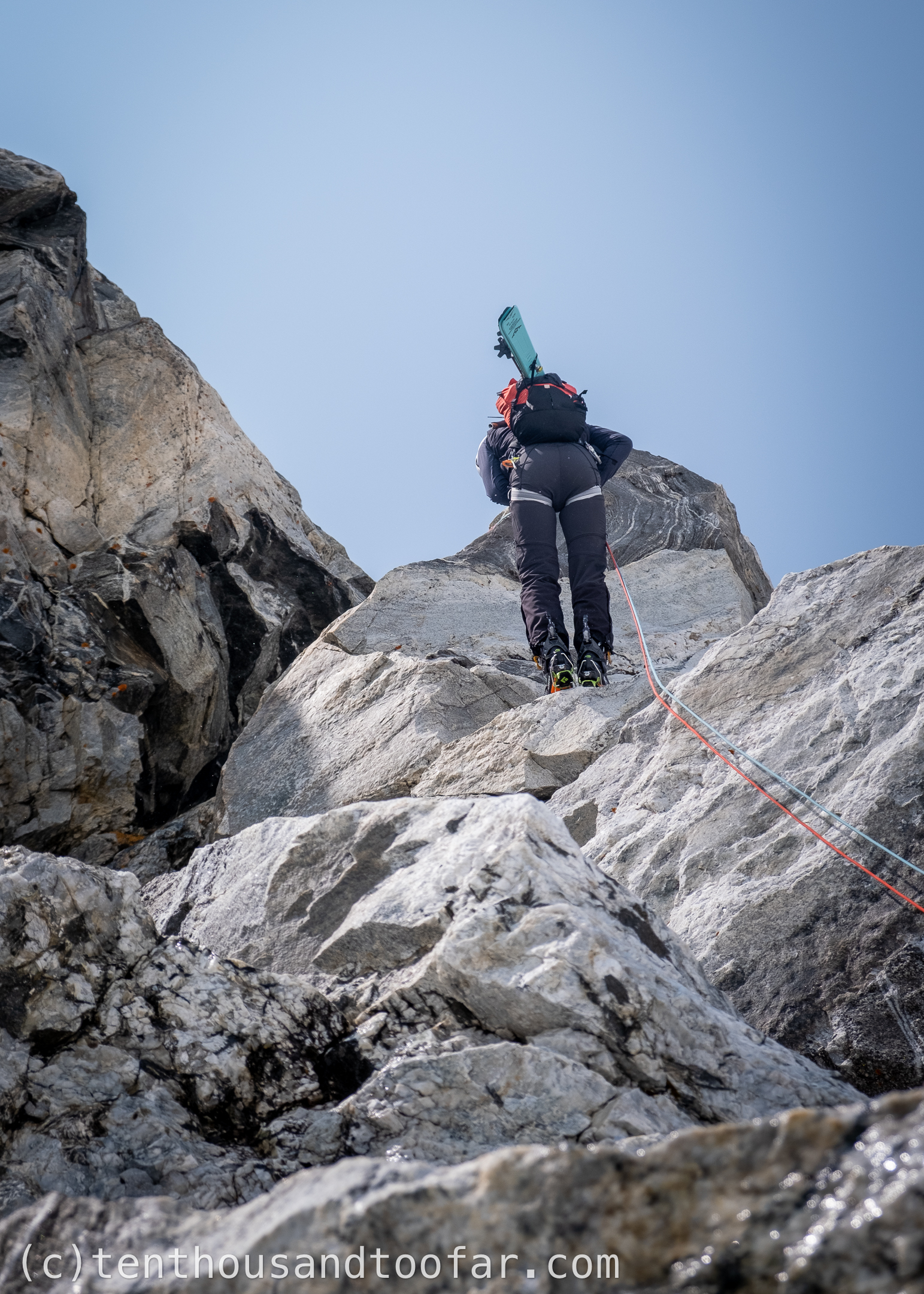 Committed – Zorro Snowfield Ski Descent, Spalding Peak – GTNP, WY