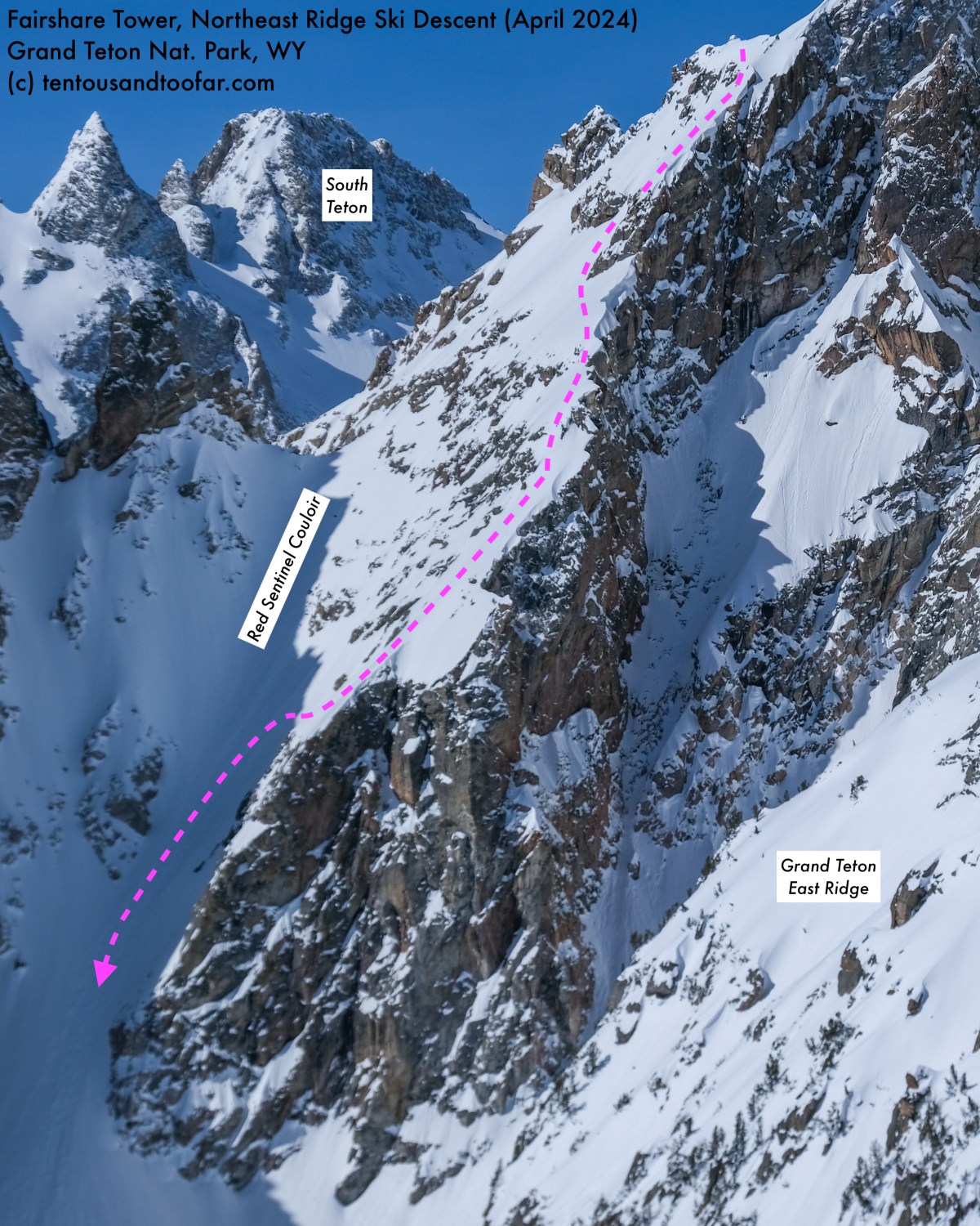 Solo Inspiration – Fairshare Tower Northeast Ridge, Sentinel Couloir and Tallboy Couloir Link-Up – GTNP, WY&nbsp;(04.14.24)