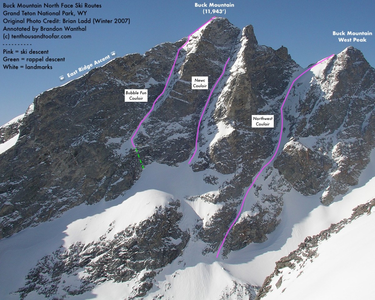 Buck Triple Solo – Skiing the Bubble Fun, Newc and Northwest Couloirs in a Day – Buck Mountain – GTNP, WY&nbsp;(05.20.24)