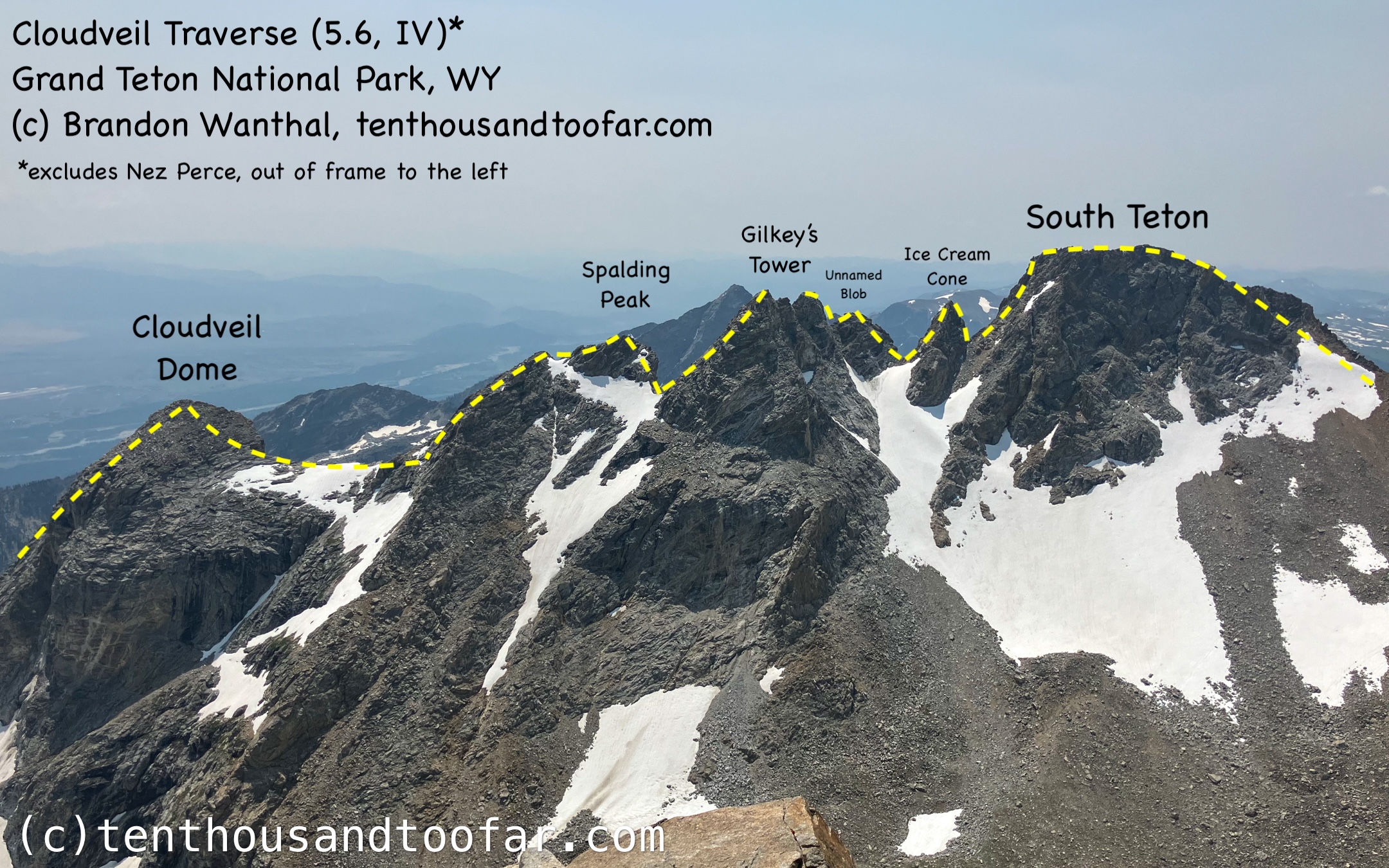 98% of a Cloudveil Traverse (5.6, IV) – Grand Teton National Park