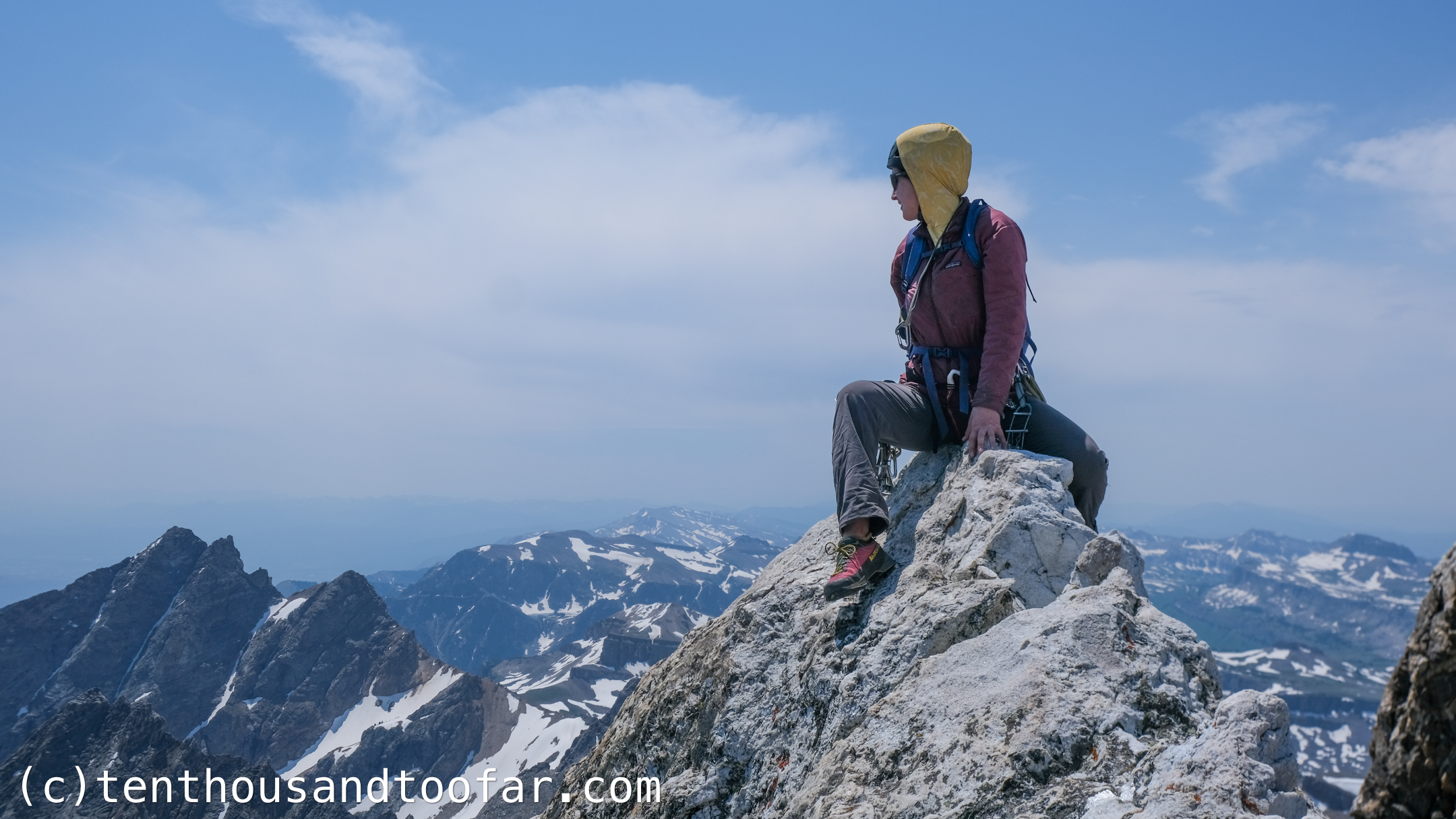 98% of a Cloudveil Traverse (5.6, IV) – Grand Teton National Park