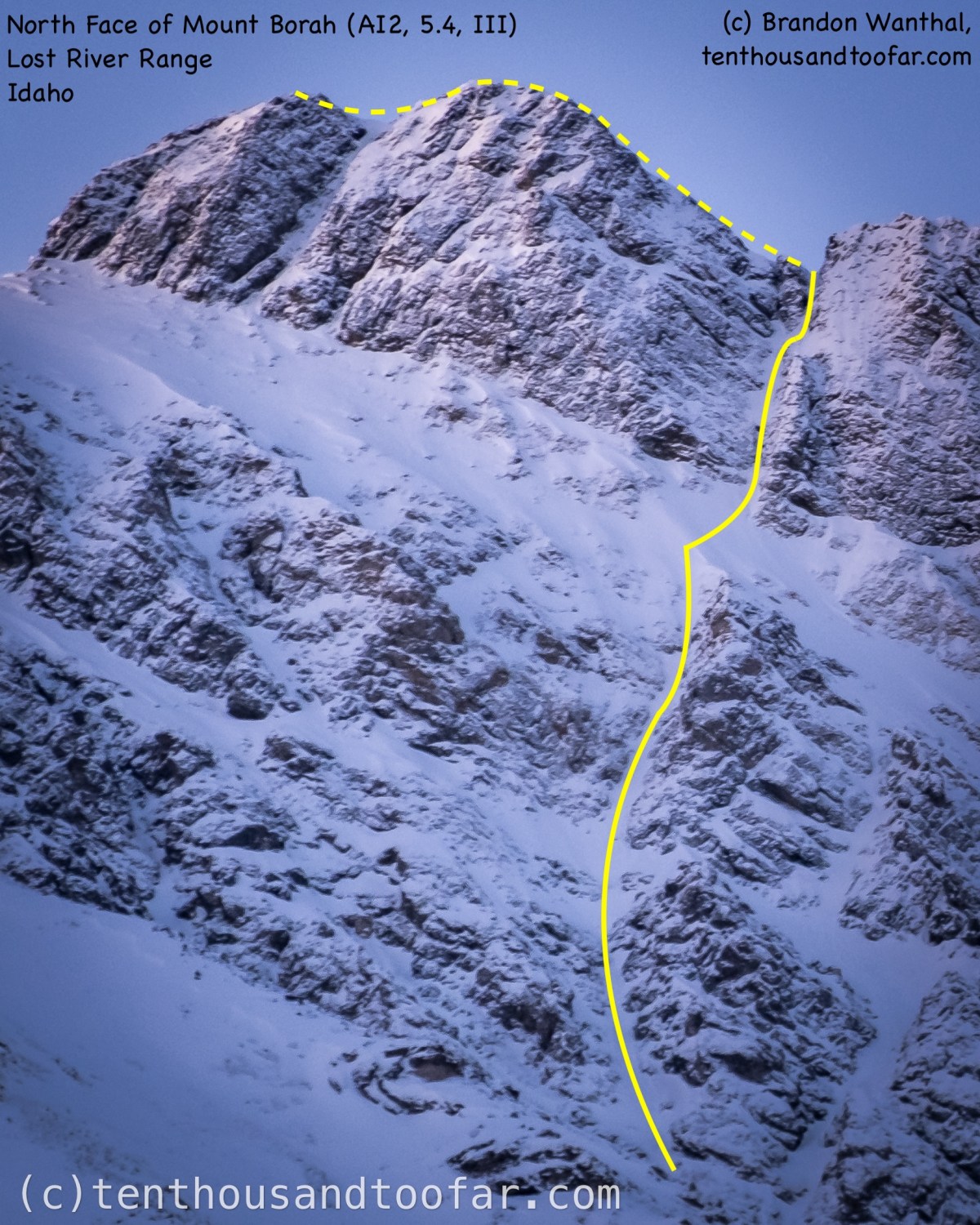 Consolation Prize – North Face of Mount Borah (AI2, 5.4, III) – Lost River Range, ID&nbsp;(12.05.24)