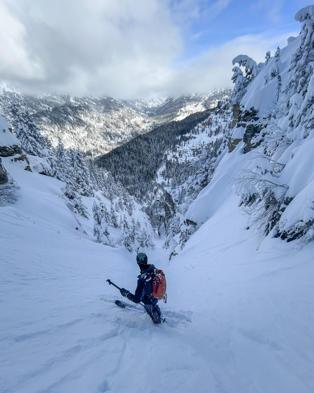Powder in the Boyscout Couloir! – Treasure Mountain, North Face – Teton Canyon, WY&nbsp;(01.10.26)