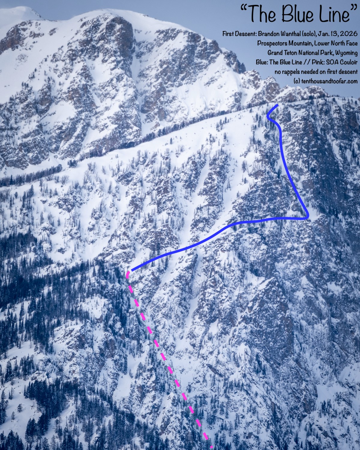 “The Blue Line” (First Descent) – Prospector’s Mountain, Lower North Face – Grand Teton Nat. Park, WY&nbsp;(01.13.26)